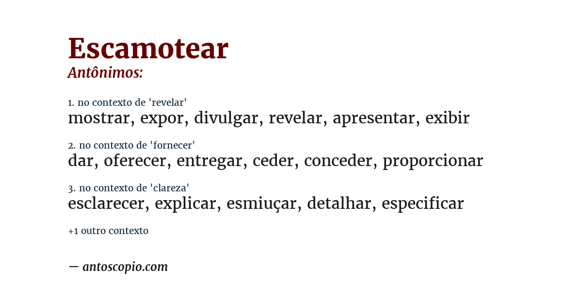 Antônimo de escamotear