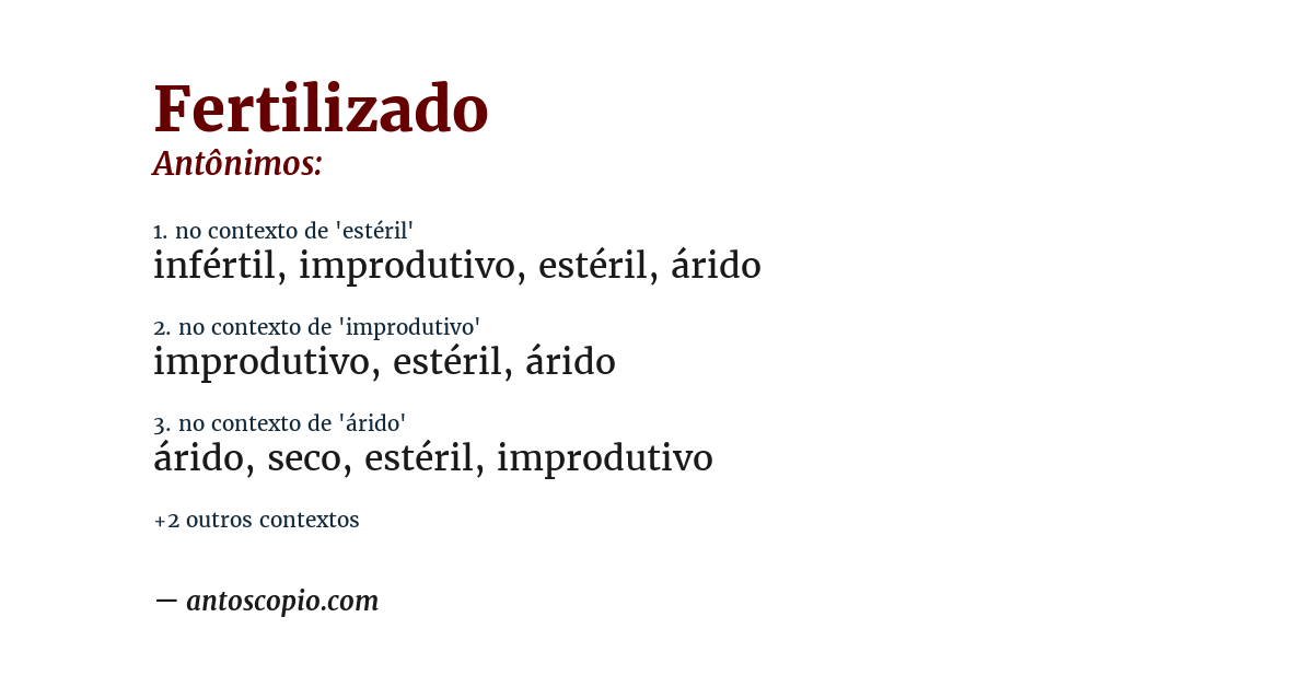 Antônimo de fertilizado