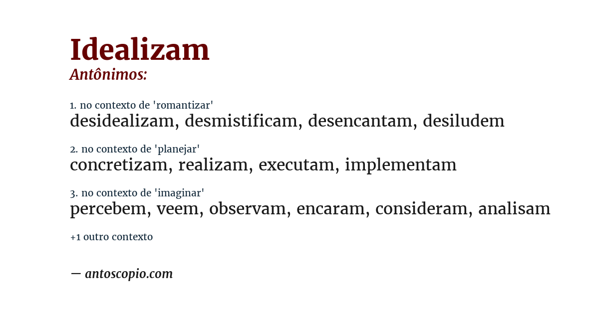 Antônimo de idealizam