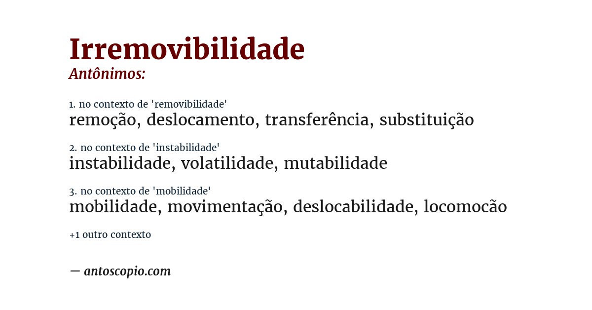 Antônimo de irremovibilidade