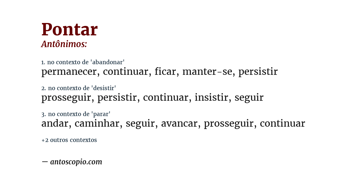 Antônimo de pontar