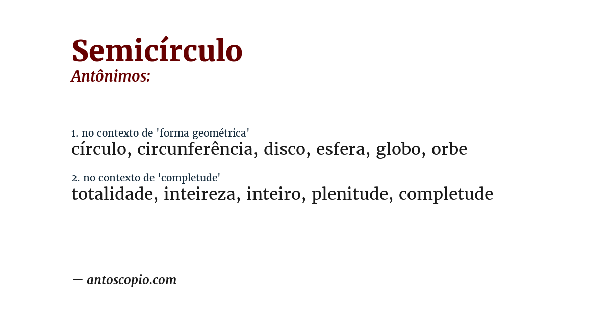 Antônimo de semicírculo