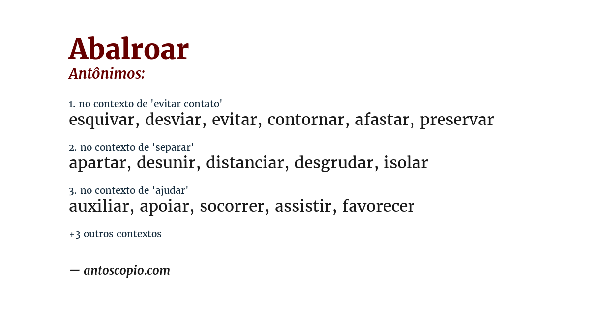 Antônimo de abalroar