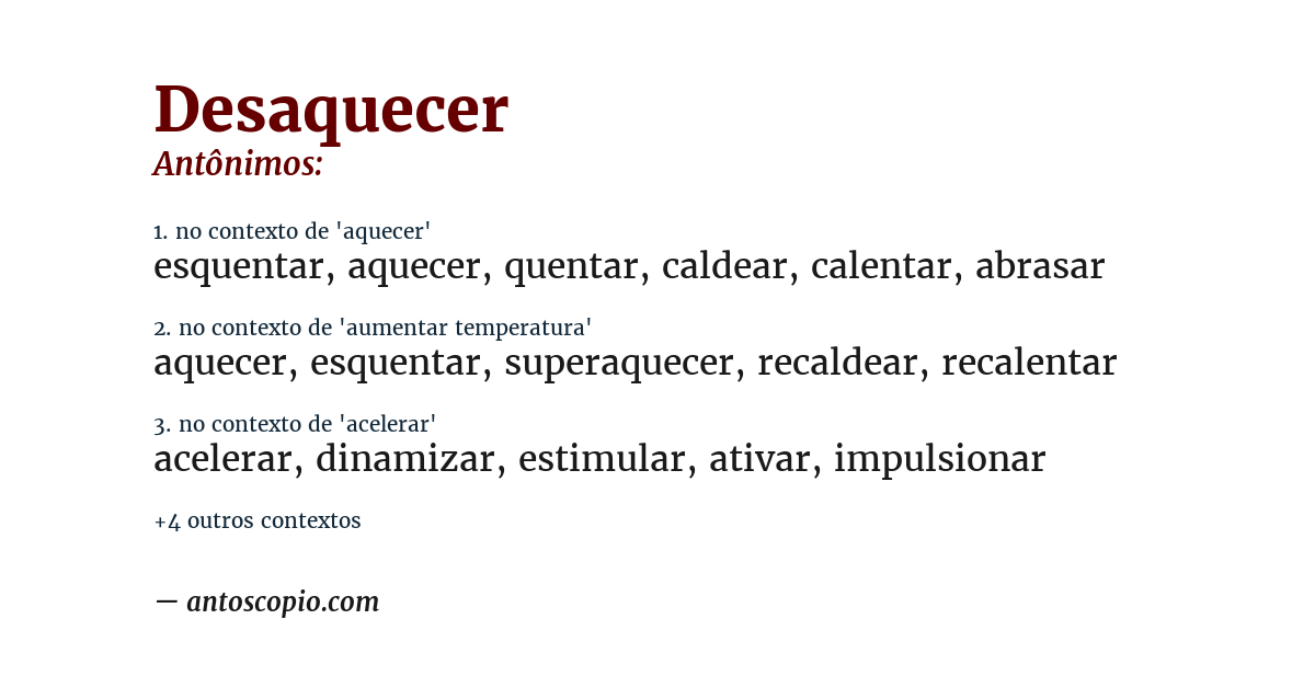 Antônimo de desaquecer