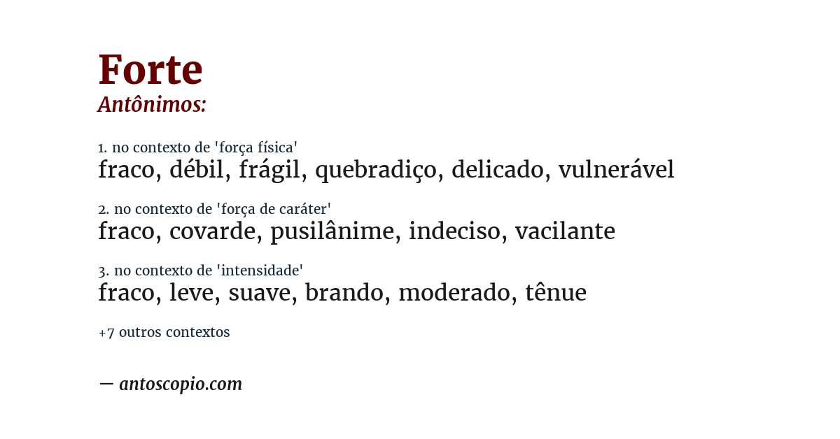 Antônimo de forte