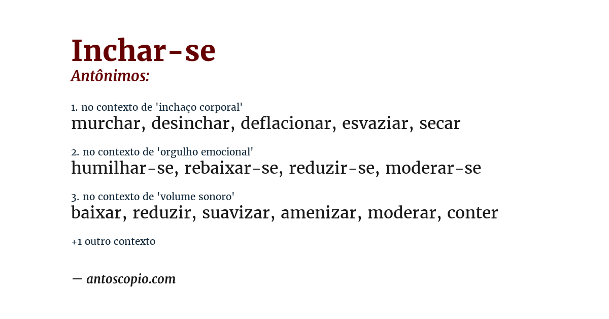 Antônimo de inchar-se