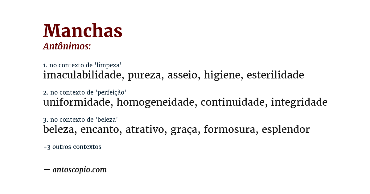 Antônimo de manchas