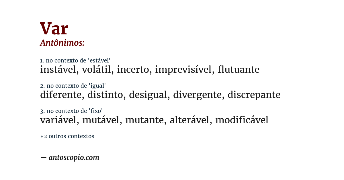 Antônimo de var