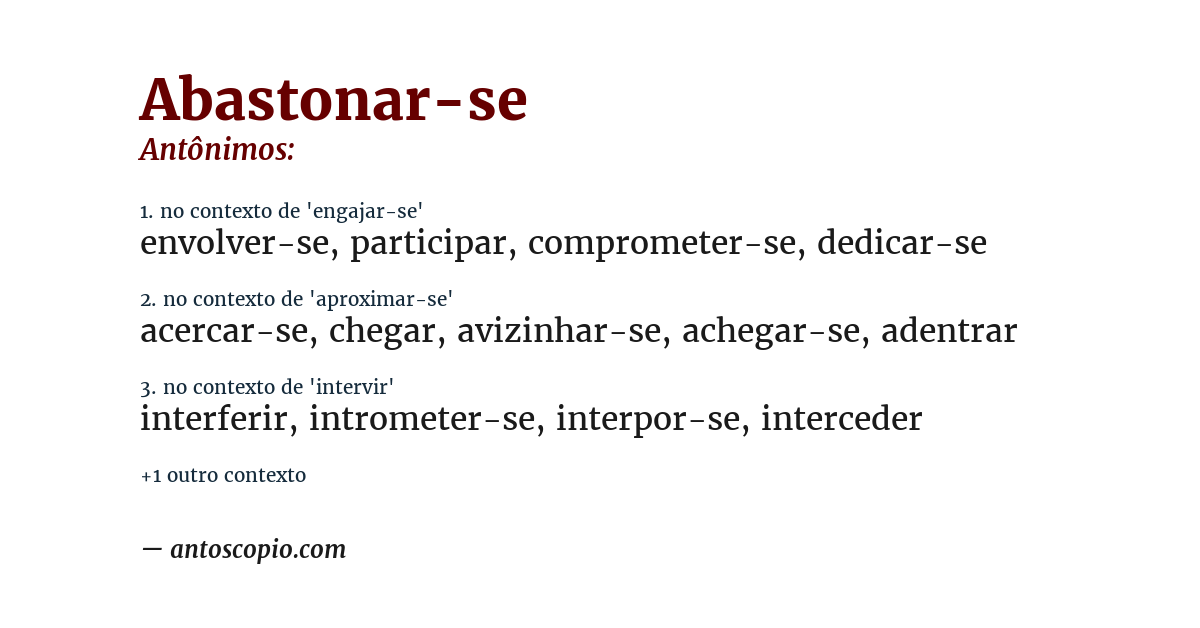 Antônimo de abastonar-se