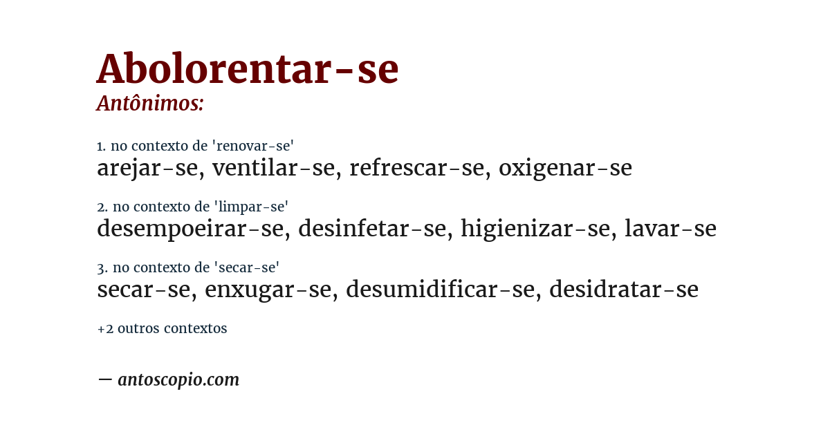 Antônimo de abolorentar-se