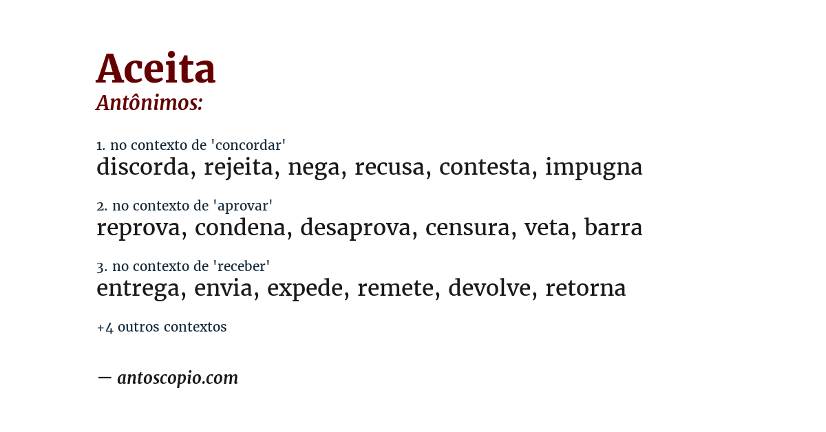 Antônimo de aceita