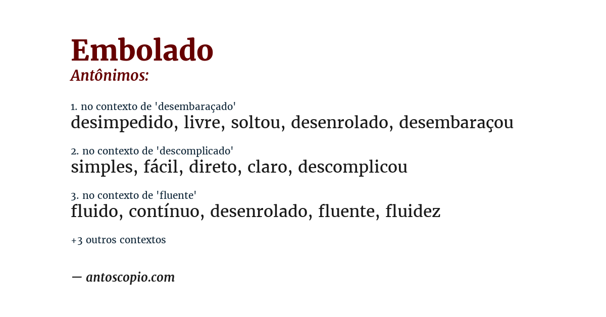 Antônimo de embolado