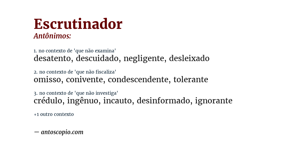 Antônimo de escrutinador