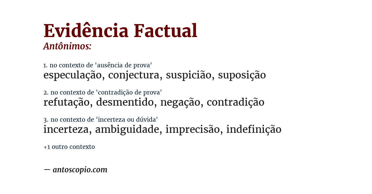 Antônimo de evidência factual