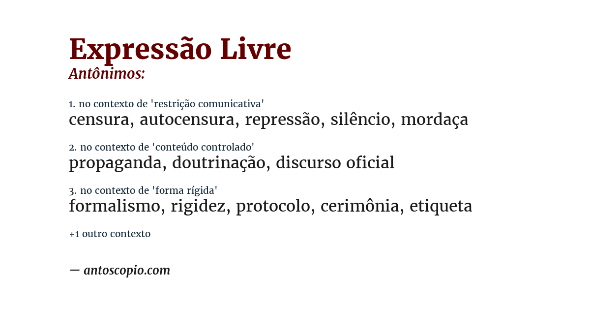 Antônimo de expressão livre