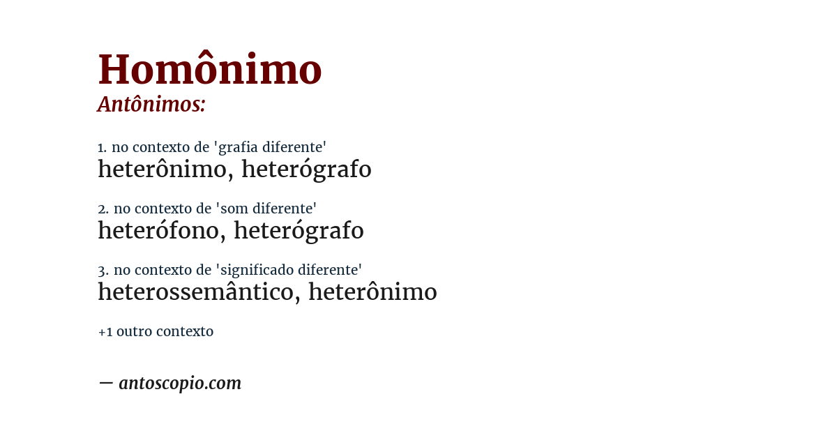 Antônimo de homônimo