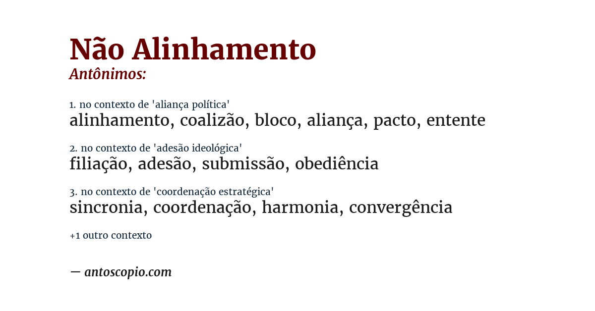 Antônimo de não alinhamento