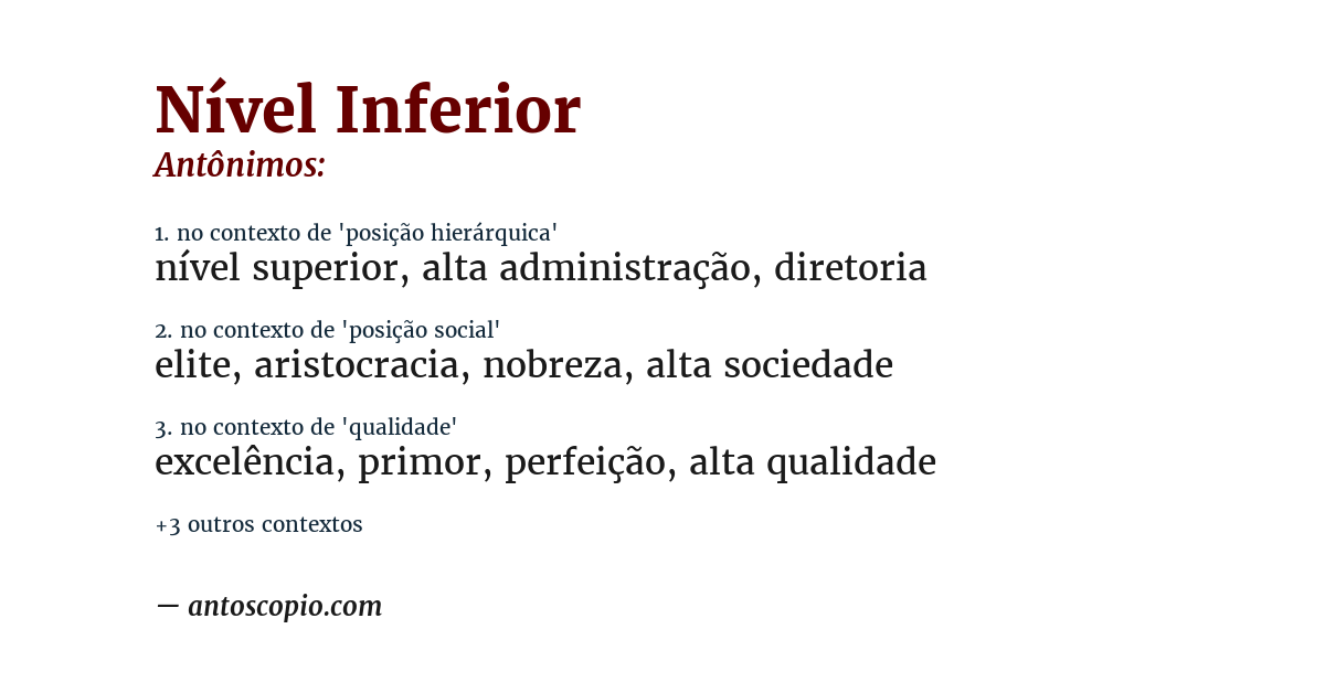 Antônimo de nível inferior