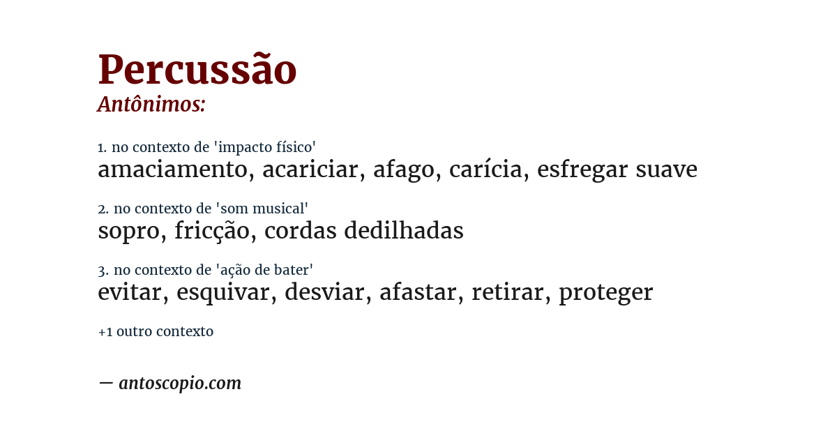 Antônimo de percussão