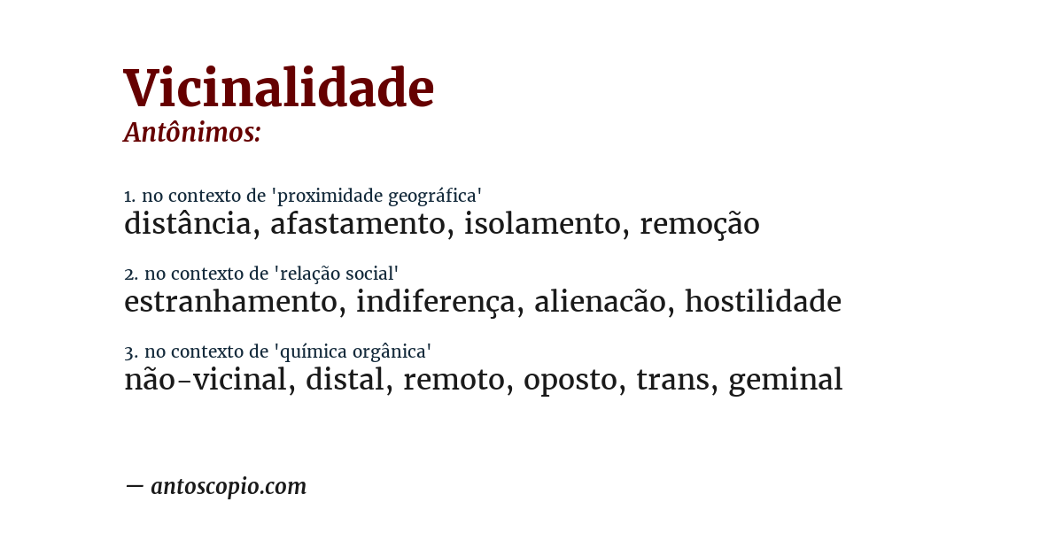Antônimo de vicinalidade