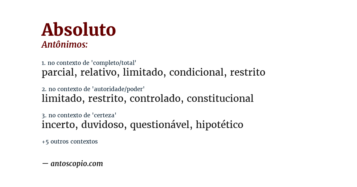 Antônimo de absoluto