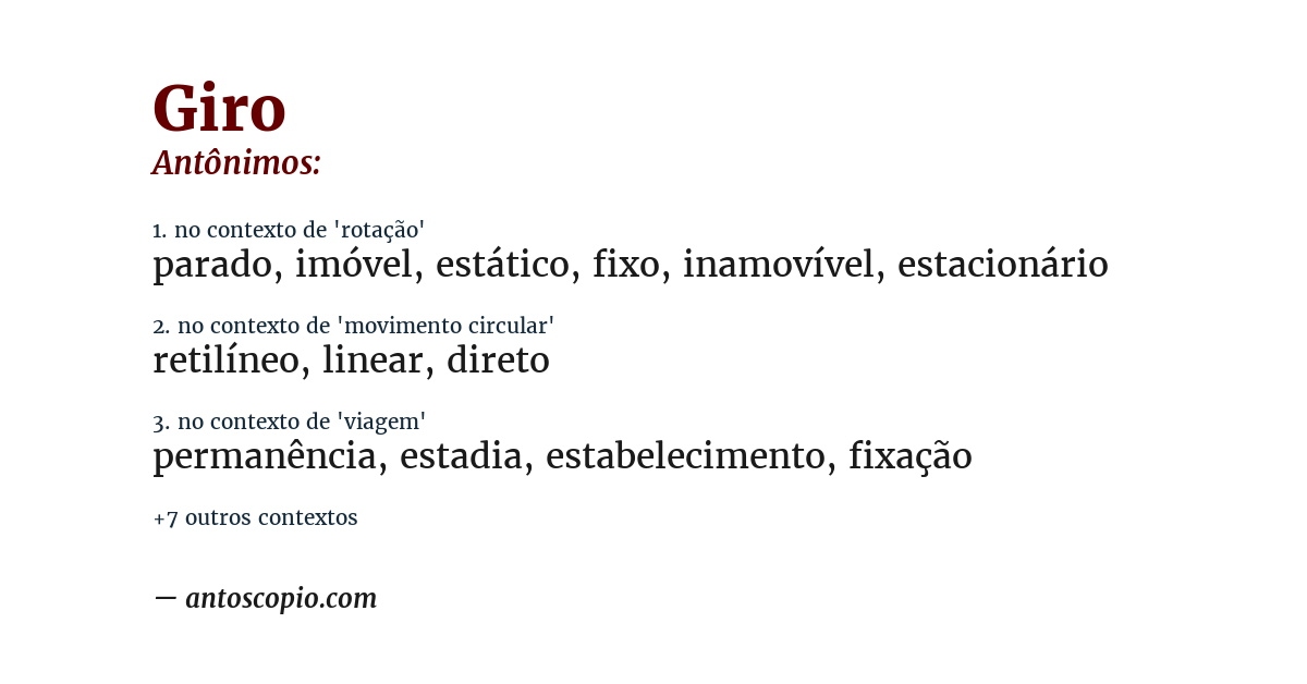 Antônimo de giro