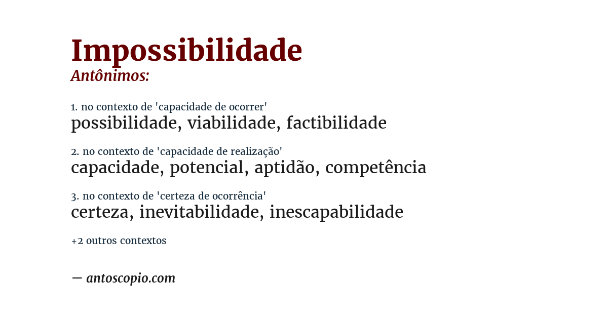 Antônimo de impossibilidade