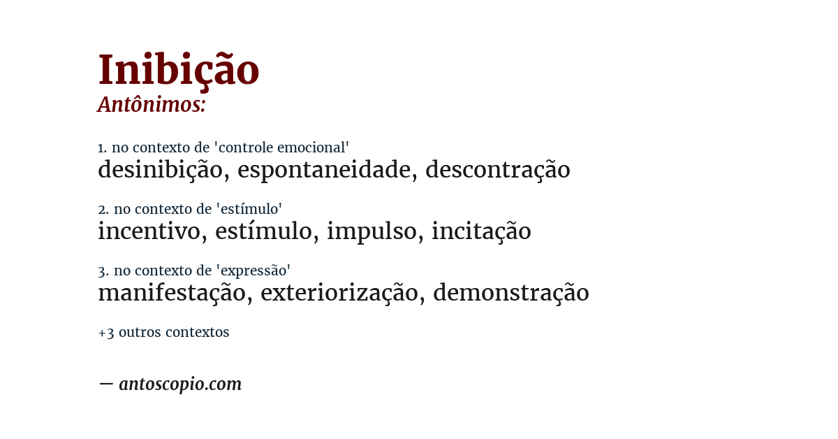 Antônimo de inibição