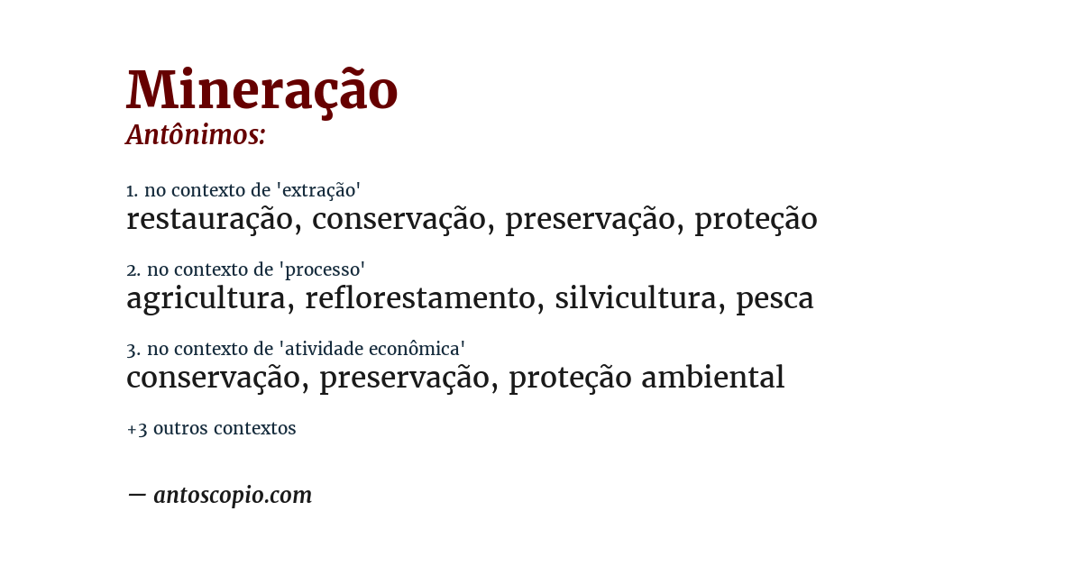 Antônimo de mineração