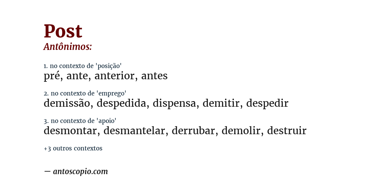 Antônimo de post