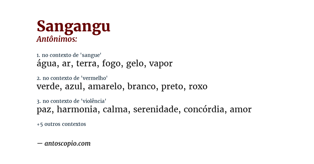 Antônimo de sangangu