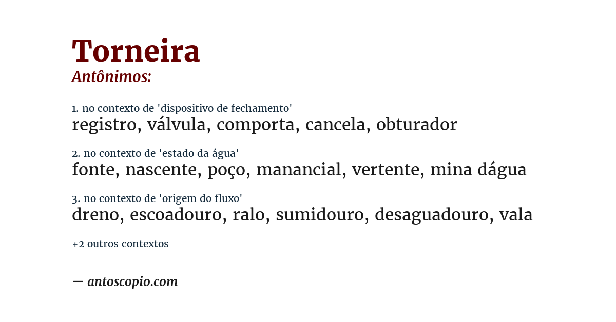 Antônimo de torneira