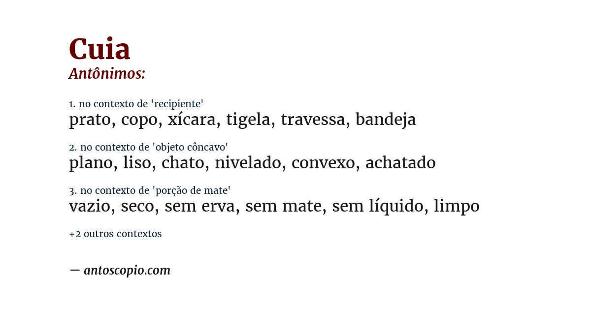 Antônimo de cuia