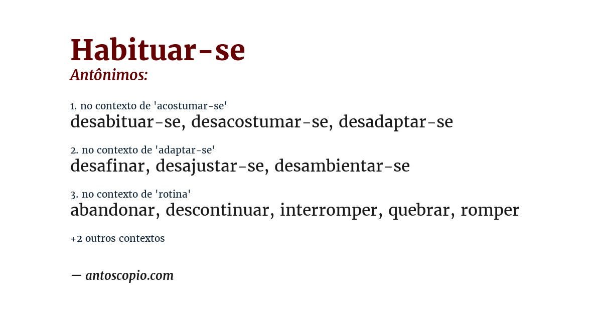Antônimo de habituar-se