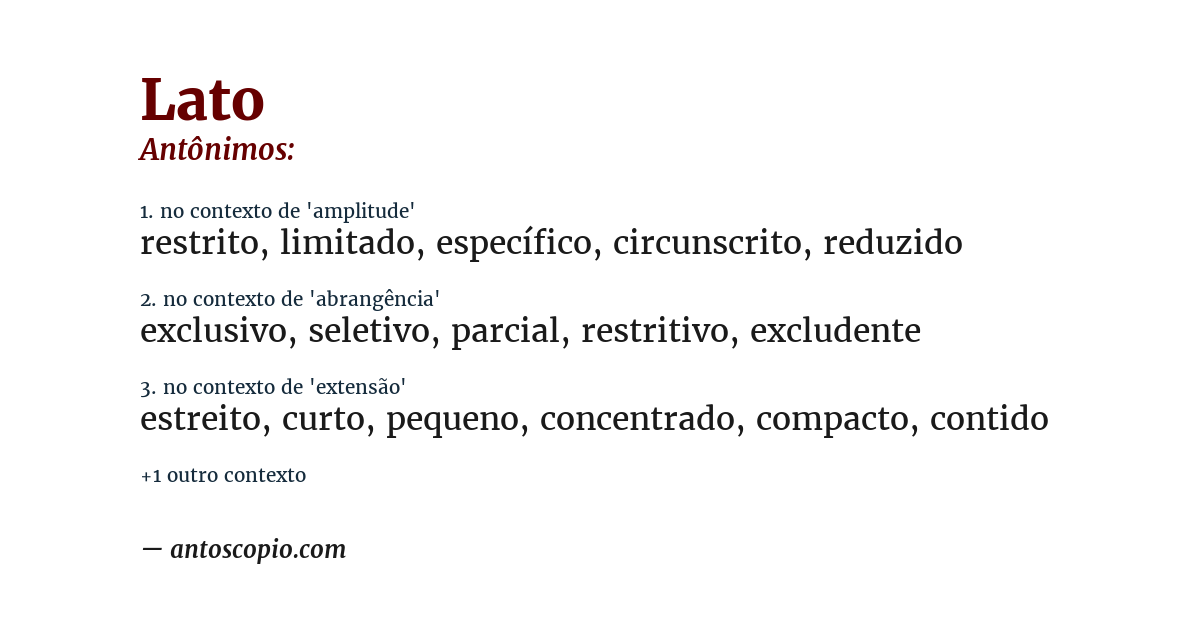 Antônimo de lato
