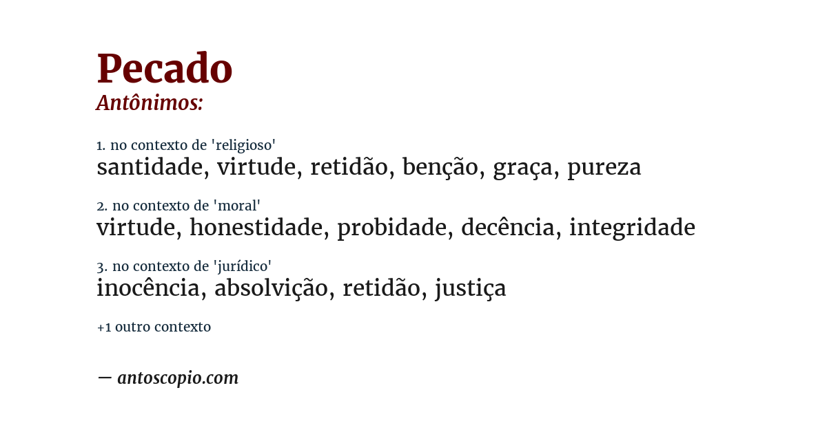 Antônimo de pecado