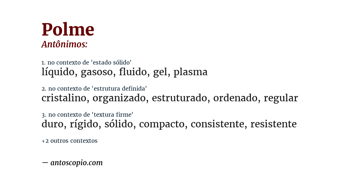 Antônimo de polme