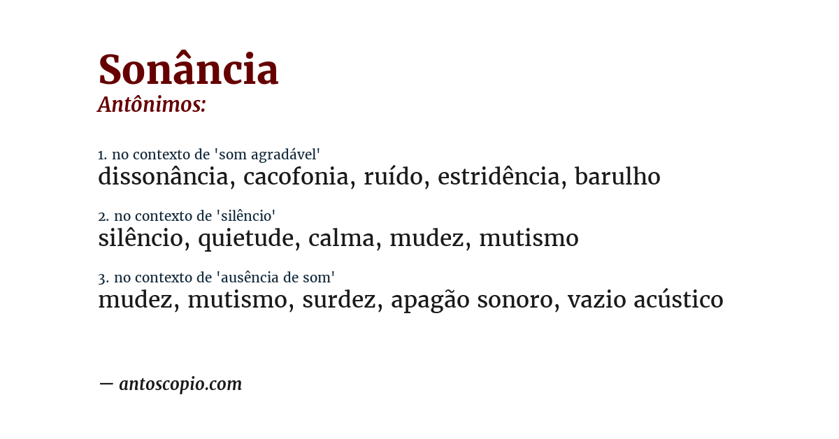 Antônimo de sonância