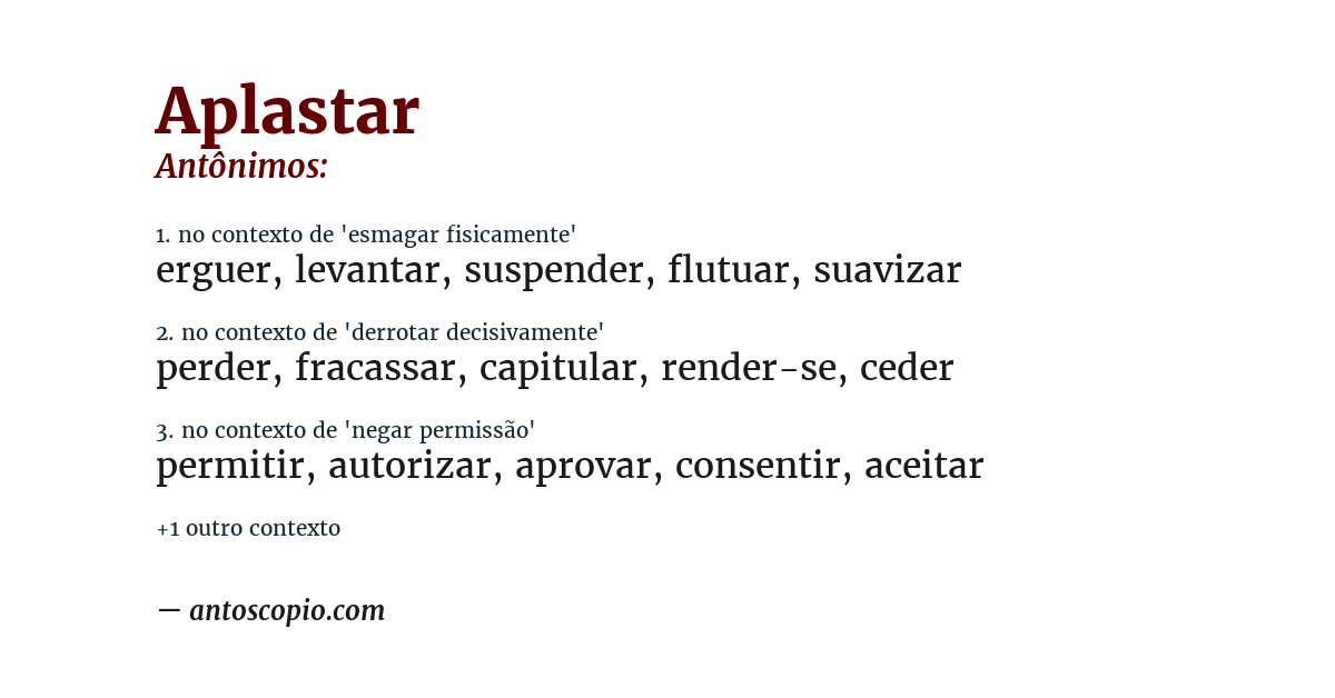 Antônimo de aplastar