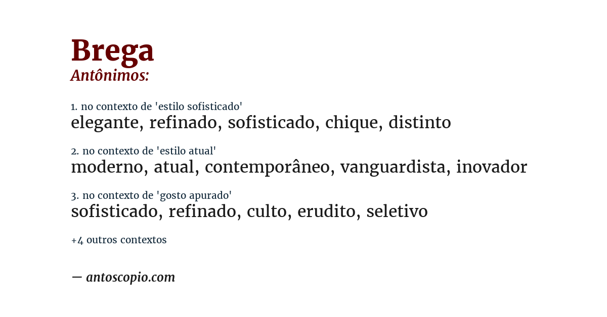 Antônimo de brega