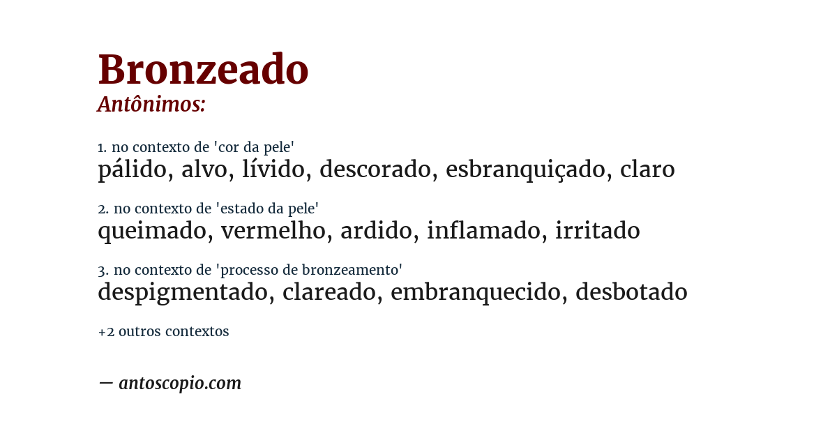 Antônimo de bronzeado