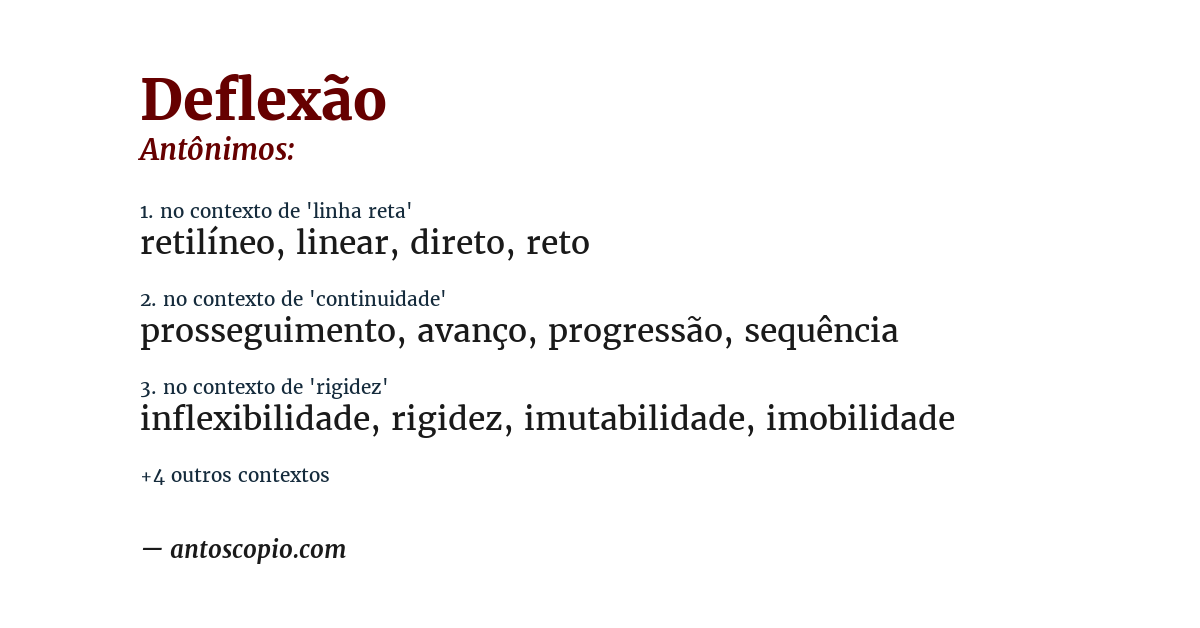 Antônimo de deflexão