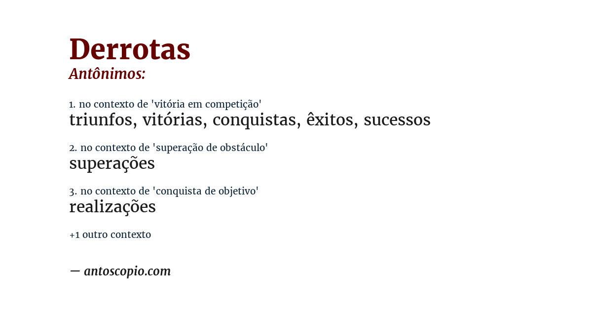 Antônimo de derrotas