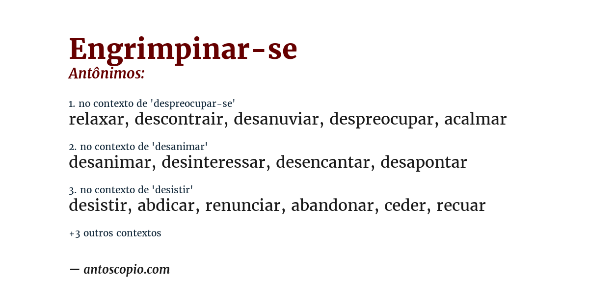 Antônimo de engrimpinar-se