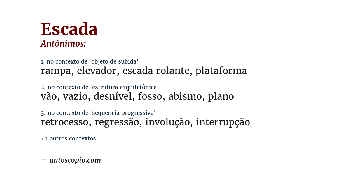Antônimo de escada