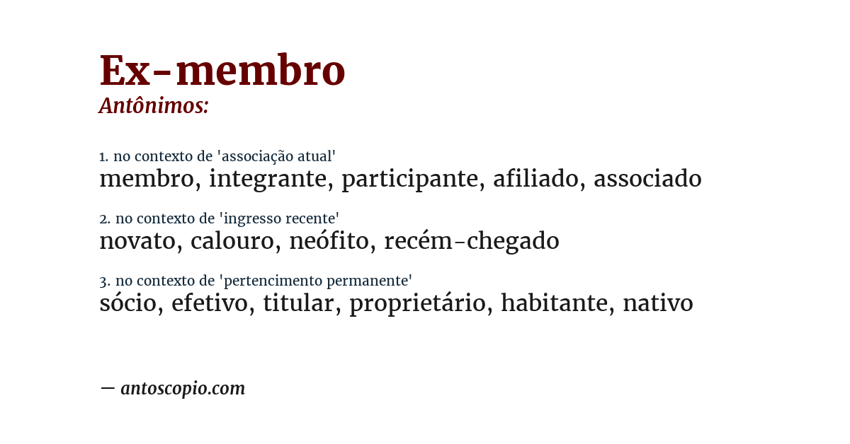 Antônimo de ex-membro