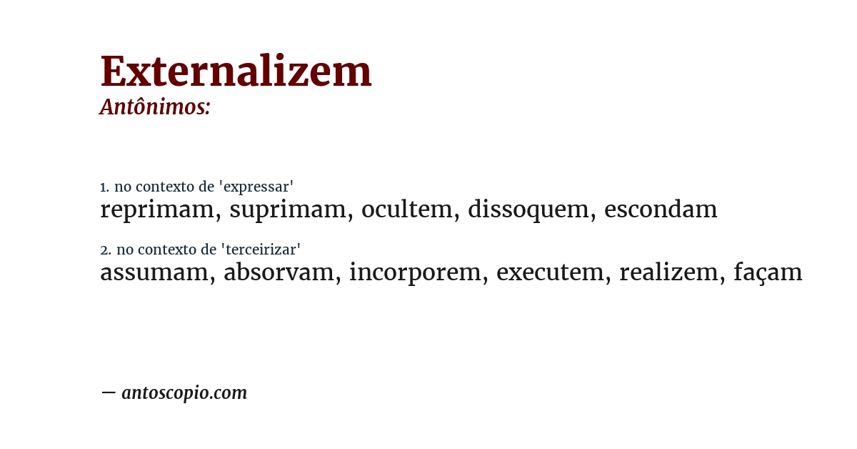 Antônimo de externalizem