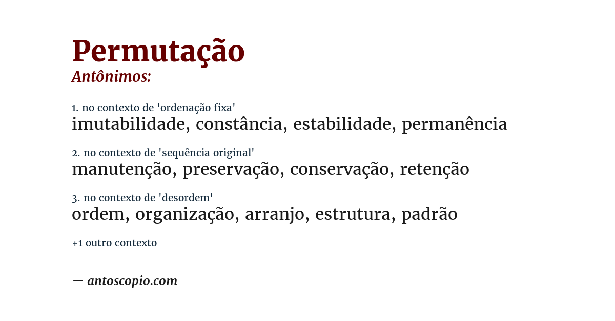 Antônimo de permutação