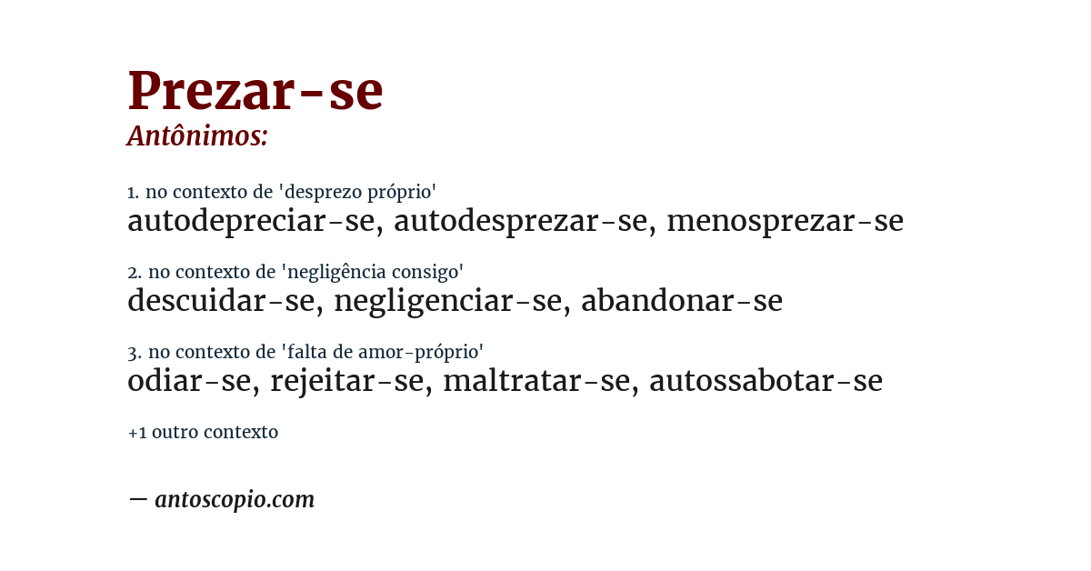 Antônimo de prezar-se
