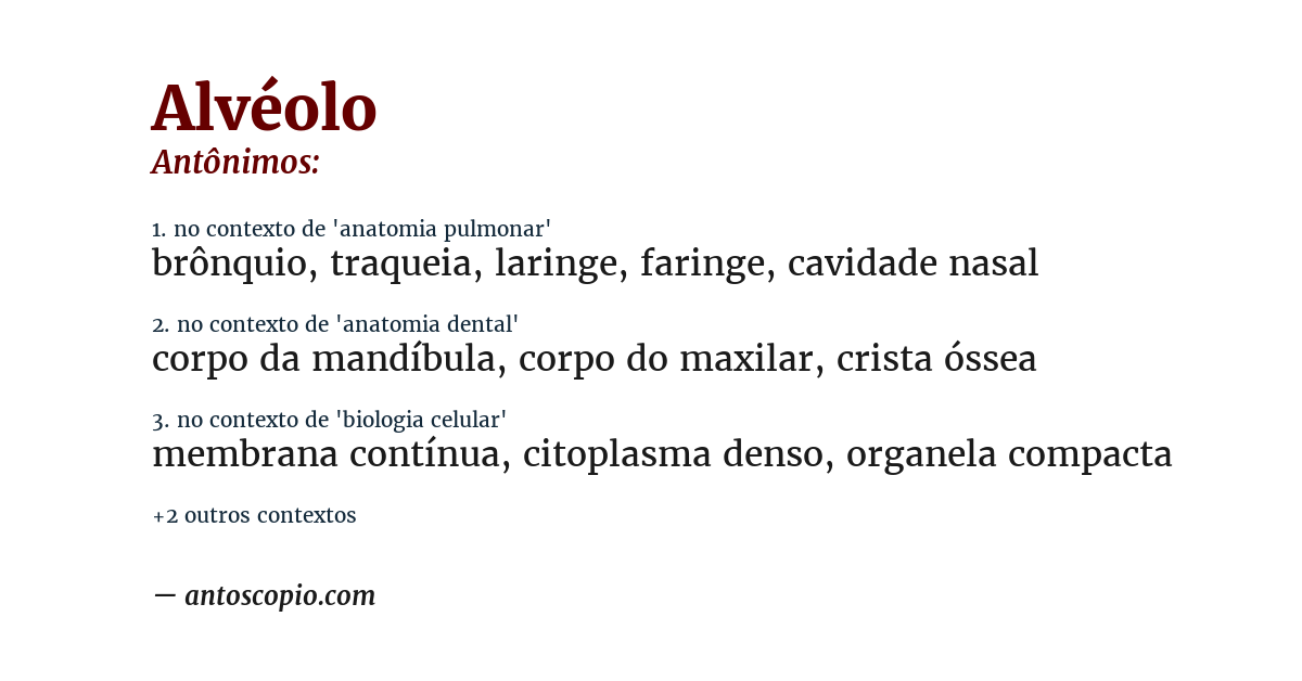 Antônimo de alvéolo